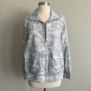 Chico's Zenergy Camo Mix Jacket UPF 50 Frosted Gray Chico's 1 Medium 8 NWT